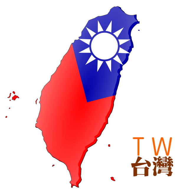 Map Based Flag Of Taiwana
